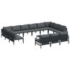 vidaXL Gar&eth;s&oacute;fa sett me&eth; p&uacute;&eth;i 14 pcs Svartur St&aacute;l