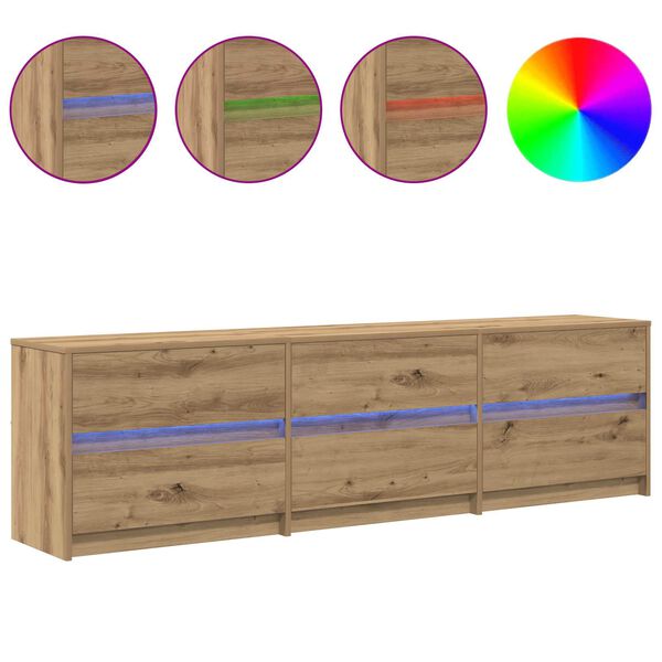 vidaXL TV einingar 2 pcs Artisan Eik 180 x 34 x 50 cm Samsettur vi&eth;ur