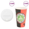vidaXL Papp&iacute;rs kaffibollar me&eth; loki 1000 stk 16oz 400ml