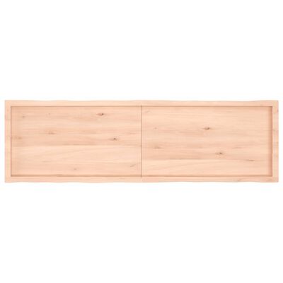 vidaXL Borðplata 180x50x(2-6) cm Ómeðhöndluð Gegnheil Náttúrul. Brúnir