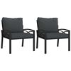 vidaXL Garðstólar með sessum 2 stk. 68x76x79 cm Stál