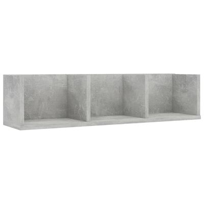 801314 vidaXL CD Wall Shelf Concrete Grey 75x18x18 cm Chipboard