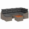 vidaXL Gar&eth;s&oacute;fa sett me&eth; geymslu 7 pcs Gr&aacute;r p&oacute;l&yacute;rattan
