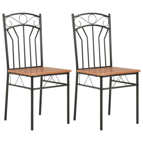 281399 vidaXL Dining Chairs 2 pcs Brown MDF