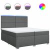 vidaXL H&oacute;lfa&eth; Springr&uacute;m me&eth; D&yacute;nu D&ouml;kkgr&aacute;tt 200x200 cm Efni