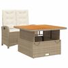 vidaXL 2 Parta Gar&eth;bor&eth;stofusett me&eth; Sessum Drappa&eth; P&oacute;l&yacute;rattan
