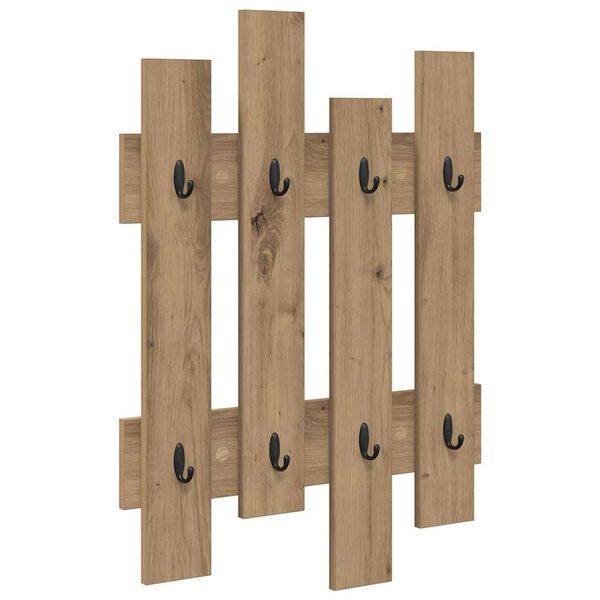 vidaXL Vegghengt fatahengi handverkseik 60 x 3 x 82 cm Samsettur vi&eth;ur