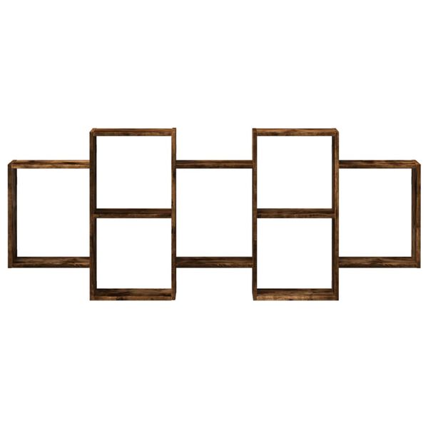 vidaXL Vegghilla Reyklitu&eth; Eik 159x18x65 cm Samsettur Vi&eth;ur