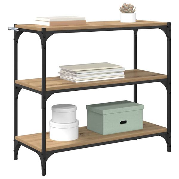 vidaXL B&oacute;kask&aacute;pur Artisan Eik 80 x 33 x 70,5 cm Virka&eth; tr&eacute; og j&aacute;rn