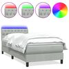 vidaXL H&oacute;lfa&eth; Springr&uacute;m me&eth; D&yacute;nu og LED Lj&oacute;sgr&aacute;r 80x210 cm Flauel