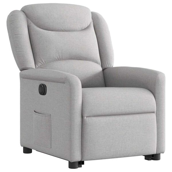 vidaXL Electric Stand up Recliner st&oacute;ll Cloud Grey Efni
