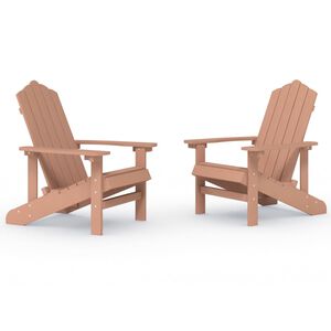 vidaXL Adirondack Gar&eth;st&oacute;lar 2 stk. HDPE Br&uacute;nir