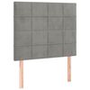 vidaXL H&ouml;fu&eth;gafl lj&oacute;sgr&aacute;r 100x5x118/128 cm flauel
