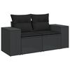 vidaXL 8 stykki gar&eth;s&oacute;fasett me&eth; p&uacute;&eth;um Black Poly Rattan Acacia