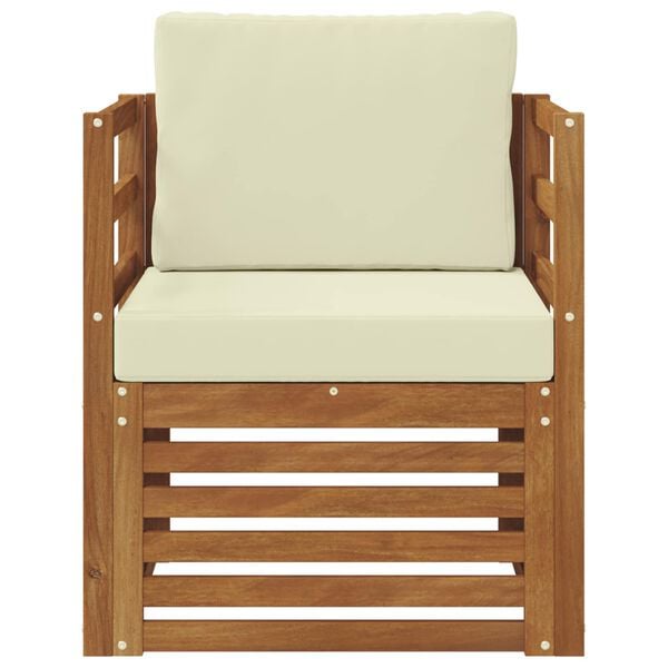 vidaXL &Uacute;ti s&oacute;fasett Solid Akas&iacute;uskei&eth; og P&oacute;lyester N&aacute;tt&uacute;rulegur