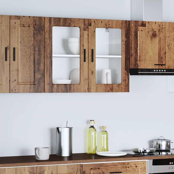 vidaXL Eldh&uacute;sveggsk&aacute;pur me&eth; Glerhur&eth; Porto Vi&eth;arlitur