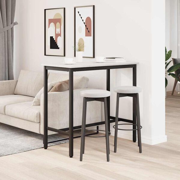 vidaXL bor&eth; Hv&iacute;tt 100 x 50 x 91 cm Vinnslutr&eacute; og st&aacute;li