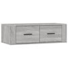 vidaXL Veggfestur Sk&aacute;pur Gr&aacute;r Sonoma 80x36x25 cm Samsettur Vi&eth;ur