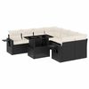 vidaXL 9 Stk. Gar&eth;h&uacute;sgagnasett me&eth; Sessum P&oacute;l&yacute;rattan Svart