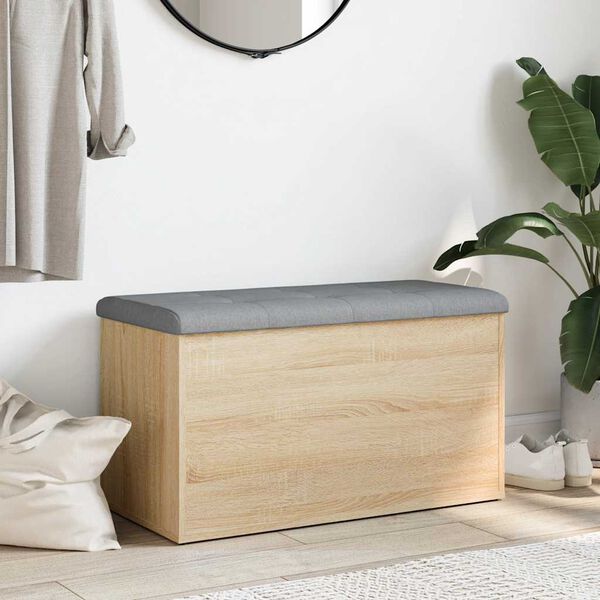 vidaXL geymslubekkur &uacute;r Sonoma eik 82x42x45 cm verkfr&aelig;&eth;ilegt tr&eacute;