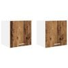vidaXL Vegghengdur sk&aacute;pur 2 pcs Gamall vi&eth;ur og hv&iacute;t 40 x 31 x 40 cm