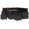 vidaXL Gar&eth;s&oacute;fa sett me&eth; p&uacute;&eth;i 9 pcs Svartur p&oacute;l&yacute;rattan