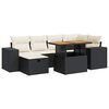 vidaXL 8 stykki gar&eth;s&oacute;fasett me&eth; p&uacute;&eth;um Black Poly Rattan Acacia