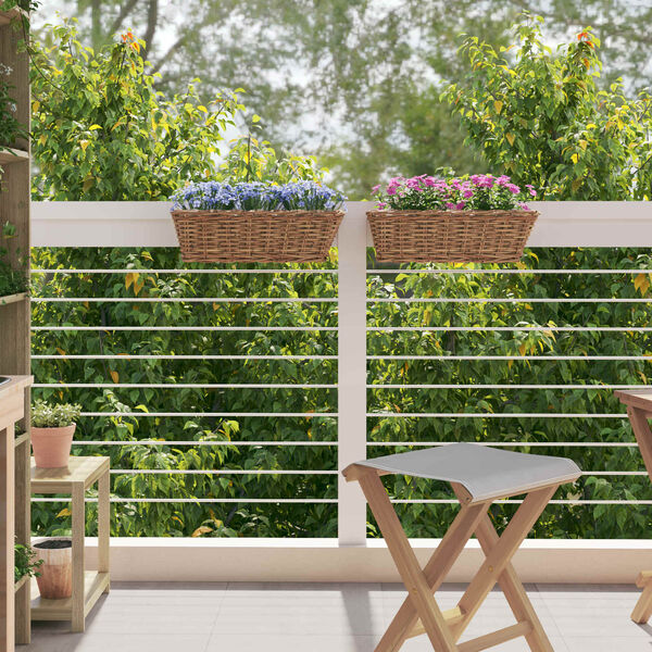 vidaXL Hangandi pl&ouml;ntu k&ouml;rfa 2 pcs Br&uacute;nn 48 x 22 x 15 cm Lacak rattan