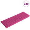 vidaXL Stigamottur 30 stk 65x21x4 cm bleikar r&eacute;tthyrndar br&uacute;nir