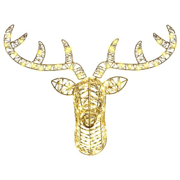 vidaXL Hreinrekka Draga Sleða með 140 LED Hlýr hvítur 60 cm PET