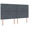 vidaXL LED Box Spring R&uacute;m me&eth; d&yacute;nu D&ouml;kk gr&aacute; 180 x 200 cm Flauel