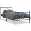 vidaXL R&uacute;mgrind &uacute;r M&aacute;lmi me&eth; H&ouml;fu&eth;gafli & F&oacute;tagafli Sv&ouml;rt 90x190 cm