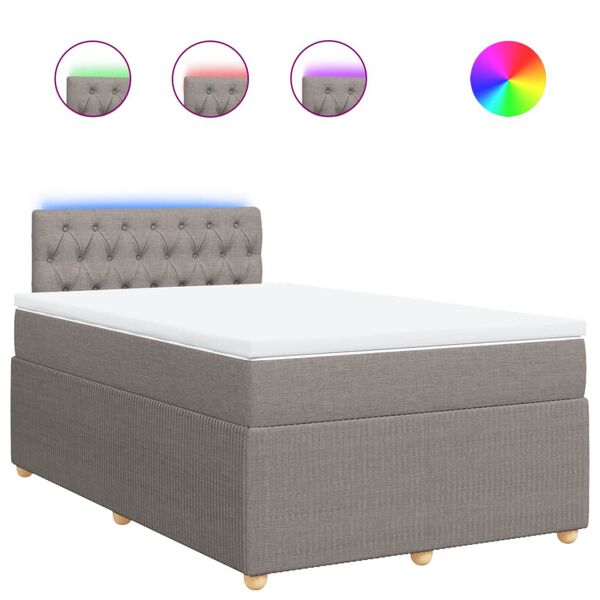 vidaXL H&oacute;lfa&eth; Springr&uacute;m me&eth; D&yacute;nu M&oacute;gr&aacute;r 120x200 cm Tauefni