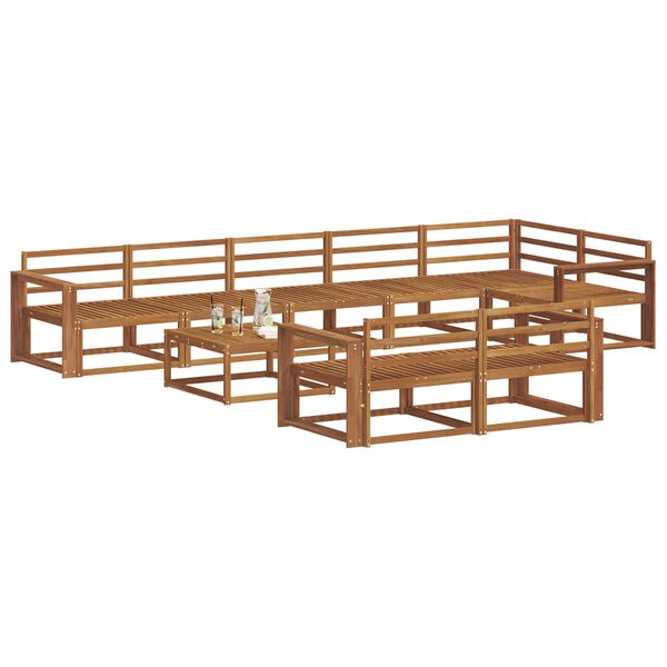 vidaXL &Uacute;ti s&oacute;fasett 9 pcs N&aacute;tt&uacute;rulegur Hrein akas&iacute;utr&eacute;