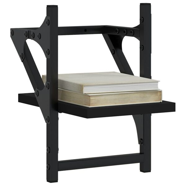 vidaXL Veghillur me&eth; St&ouml;ngum 2 stk. Svartar 20x25x30 cm