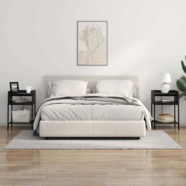 vidaXL Noat&ouml;flu sk&aacute;pur me&eth; hillu 2 pcs Svartur Eik 40 x 40 x 61 cm