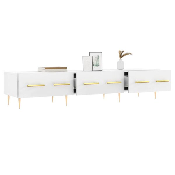 vidaXL Sjónvarpsskápur Hvítur 150x36x30 cm Samsettur Viður