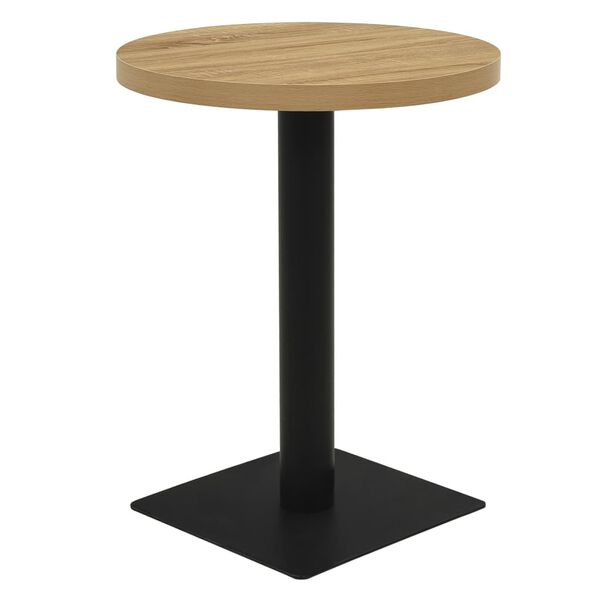vidaXL B&iacute;str&oacute;bor&eth; Eikarlitur 60 cm MDF og St&aacute;l