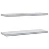 vidaXL Vegghillur 2 stk. 75x23,5 cm Silfurlita&eth; Ry&eth;fr&iacute;tt St&aacute;l