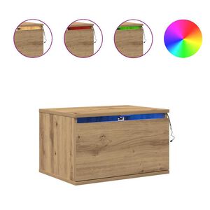 vidaXL Veggfestur n&aelig;turb&uacute;r Artisan Eik 50 x 36 x 30 cm Samsettur vi&eth;ur