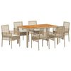 vidaXL Gar&eth;ur bor&eth;sett 7 pcs Drapplita&eth;ur p&oacute;l&yacute;rattan