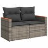 vidaXL 8 stykki garðsófasett með púðum Grey Poly Rattan Acacia