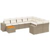 vidaXL 11 Hluta Gar&eth;s&oacute;fasett me&eth; Sessum Drapplita&eth; P&oacute;l&yacute;rattan