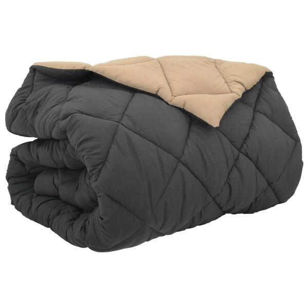 vidaXL Vetrar s&aelig;ng Antrac&iacute;t og Taupe 200 x 200 cm M&iacute;kr&oacute;f&iacute;ber