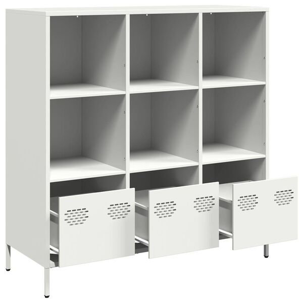 vidaXL Highboard Hv&iacute;tt 101,5x39x103,5 cm St&aacute;l