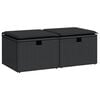 vidaXL 2 stykki gar&eth;s&oacute;fasett me&eth; p&uacute;&eth;um Black Poly Rattan Acacia