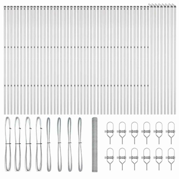 vidaXL Gir&eth;ingarp&oacute;stur Silfur 100 x 1,5 m (25 mm net) St&aacute;l