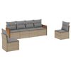 vidaXL 6 Hluta Gar&eth;s&oacute;fasett me&eth; Sessum Drapplita&eth; P&oacute;l&yacute;rattan