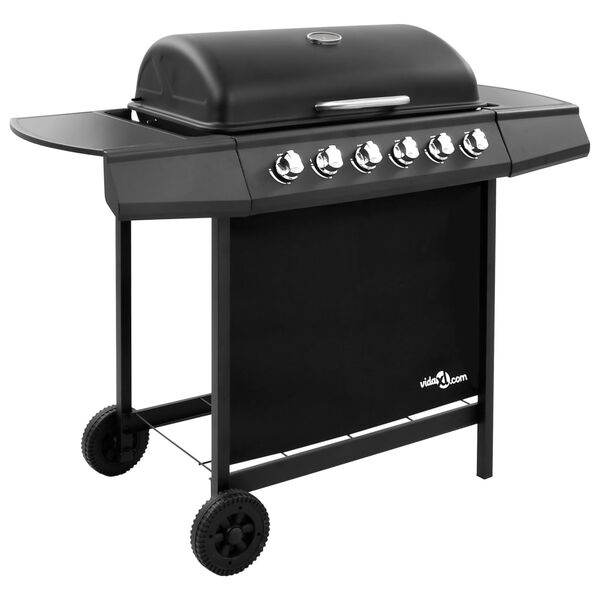 vidaXL Gasgrill 6 Brennarar Svart
