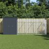 vidaXL Hænsnakofi með Útisvæði Reykgrár 165x455x181 cm Sinkhúðað Stál